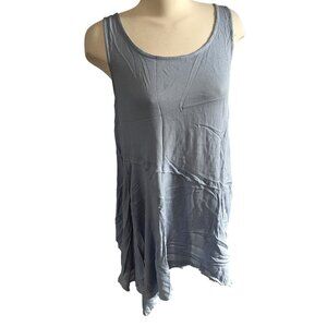 Mittoshop Womens Sheath Minidress Sz Large Womens Blue Sleeveless Crinkle Materi